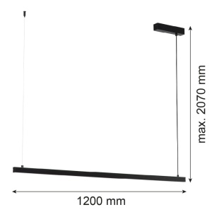 Lustra suspendata LED, 120cm, Otel, Negru, MIAMI 169368 universul-luminii.ro