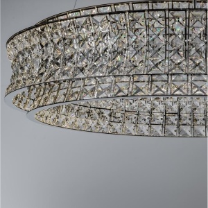 Lustra suspendata LED crom, cristale sticla CELYSIA 80cm 628438 universul-luminii.ro