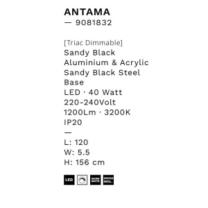 Lustra suspendata LED design modern ANTAMA negru 246098 universul-luminii.ro