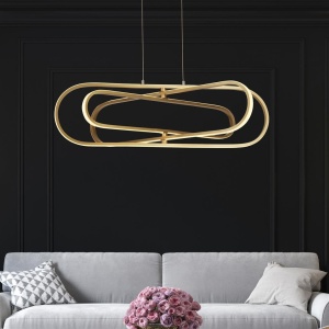 Lustra suspendata LED design modern Clip auriu 111558 universul-luminii.ro