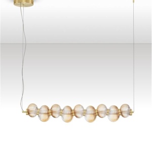 Lustra suspendata LED design modern Leda auriu - Img 4