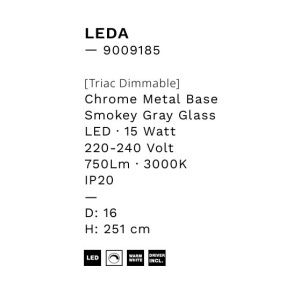 Lustra suspendata LED design modern Leda crom - Img 3
