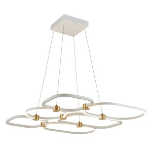 Lustra suspendata LED iluminat sus si jos POLA alb/ auriu - Img 3
