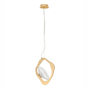 Lustra suspendata LED otel auriu si sticla DENISE - Img 4