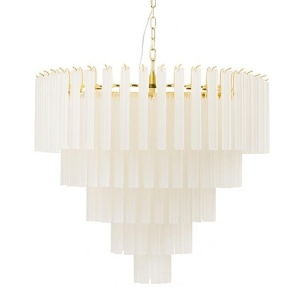 Lustra suspendata metal auriu, sticla alba GORDON 80 - Img 10