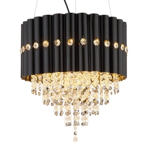 Lustra suspendata, Metal Negru, Cristale K5, ELEOS 63149-3 GL 247858 universul-luminii.ro