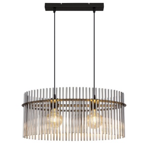 Lustra suspendata, Metal Negru, Sticla Fumurie, GORLEY 15698H3 GL 171948 universul-luminii.ro