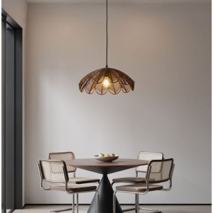 Lustra suspendata stil natural ratan maro FLARE - Img 2