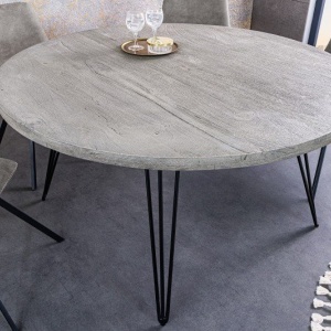 Masa bistro design industrial vintage Scorpion 80cm Mango, gri - Img 3