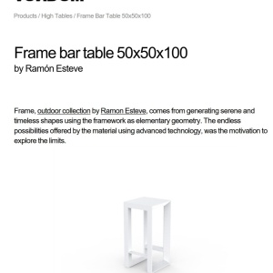 Masa de bar exterior / interior design modern premium FRAME BAR TABLE 54075 Vondom - Img 5