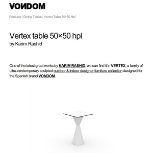 Masa de exterior / interior design modern premium VERTEX 50x50cm - Img 3