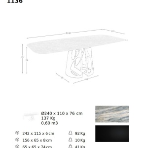 Masa deosebita design LUX Oval Barrel 240x110cm - Img 7