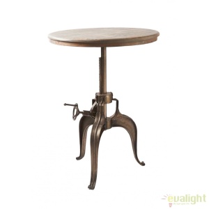 Masa design industrial cu inaltime reglabila, diametru 77cm, Grand Central 262820RM - Img 3
