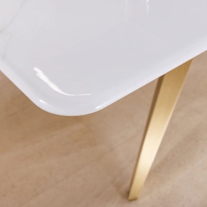 Masa design modern, Metal, Auriu, Ceramica, Alb, ART LIVING 200cm, A-46202 VC - Img 8