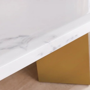 Masa design modern, Metal, Auriu, Marmura, Alb, EXTRAVAGANCIA 200cm, A-45929 VC - Img 7