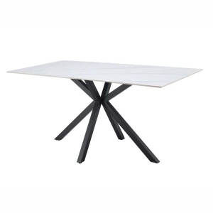 Masa dining cu blat ceramic GALAXIE alb 160x90cm - Img 2