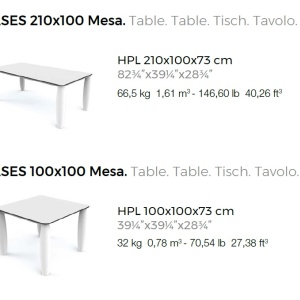 Masa dining de exterior / interior design modern premium VASES 210x100cm - Img 4