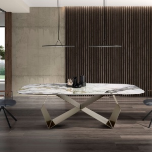 Masa dining deosebita design LUX Porcelain-Marble 240cm - Img 5