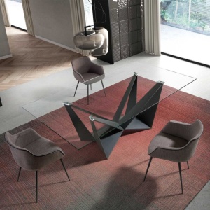 Masa dining design LUX Rectangular Black Steel 220x95cm - Img 5