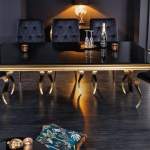 Masa dining eleganta Modern Barock 180cm, negru/ auriu - Img 3