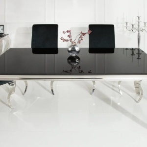 Masa Dining Eleganta, Sticla, Negru, Modern Barock 200cm - Img 8