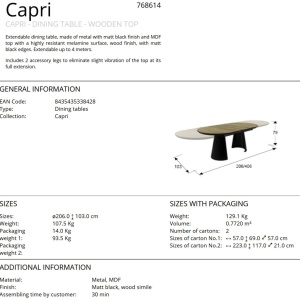Masa dining extensibila design lux Capri - Img 10
