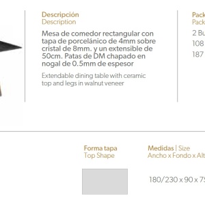 Masa dining extensibila design modern Walnut, 180-230x90cm AC-DT797 - Img 5