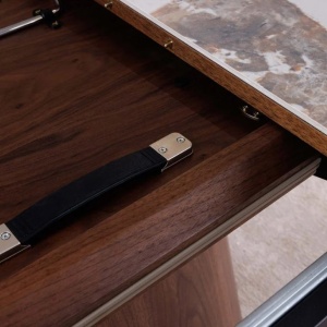 Masa extensibila, Ceramica, Furnir nuc, UNIQUE 160-200cm - Img 10