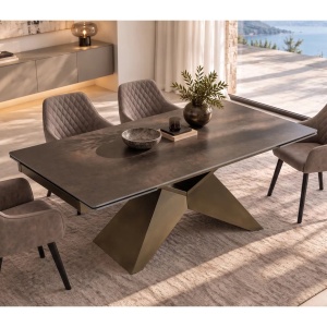 Masa Extensibila cu Blat Ceramic Ruginiu, DIAMOND 180-260cm