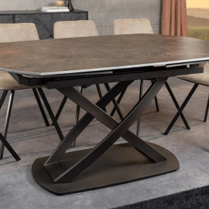 Masa extensibila cu design prin rotire Inception 130-190cm aspect ruginiu - Img 8