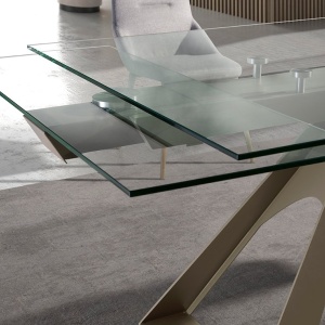 Masa extensibila deosebita design LUX Glass 160-240x100cm - Img 5