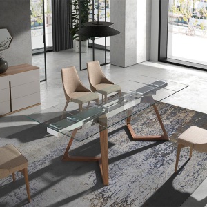 Masa extensibila deosebita design LUX Glass 160-240x90cm - Img 8