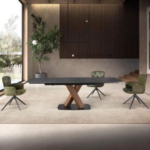 Masa extensibila deosebita design LUX Marble 160-240x100cm - Img 5