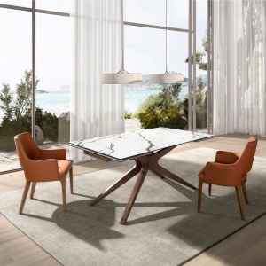 Masa extensibila deosebita design LUX Marble 160-240x100cm - Img 6