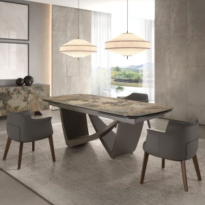 Masa extensibila deosebita design LUX Marble 200-300x100cm - Img 2