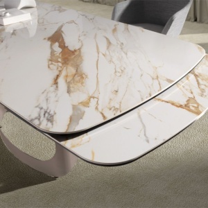 Masa extensibila design LUX Porcelain Marble 180-260cm - Img 7
