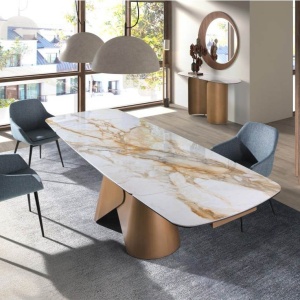 Masa extensibila design LUX Porcelain Marble 180-270cm - Img 10