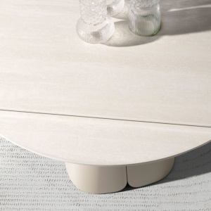 Masa extensibila design LUX Porcelain Marble 80-130x130cm - Img 2