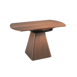 Masa extensibila eleganta design LUX Walnut Veneered 80-140x140cm - Img 3
