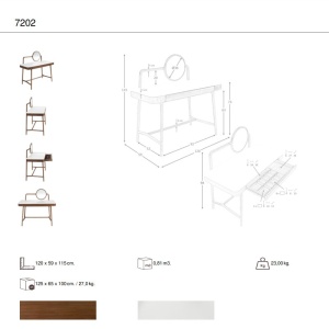 Masa machiaj design LUX White-Walnut - Img 8