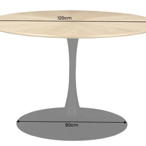 Masa rotunda cu furnir de stejar ATELIER 120cm - Img 3