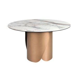 Masa rotunda design LUX Porcelain Marble 140cm - Img 3
