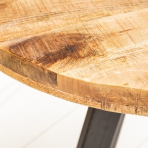 Masa rotunda, Masa bistro Iron Craft mango natur, 80cm - Img 6