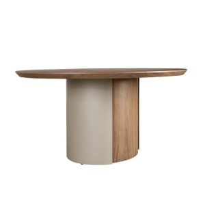 Masa rotunda moderna cu blat din furnir natural de nuc Walnut 1163 - Img 3
