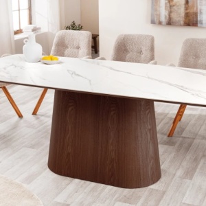 Masa sufragerie, Ceramica Alba, Furnir Nuc, UNIQUE 200cm A-45139 VC - Img 3