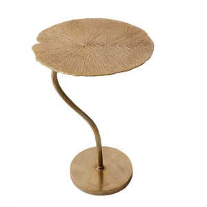 Masuta auxiliara cu aspect deosebit Leaf 40cm, auriu - Img 2
