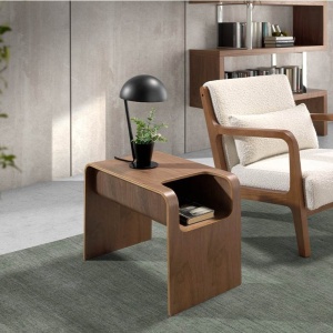 Masuta auxiliara cu spatiu pentru depozitare Walnut Wood