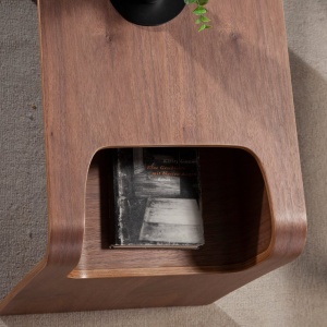 Masuta auxiliara cu spatiu pentru depozitare Walnut Wood - Img 10