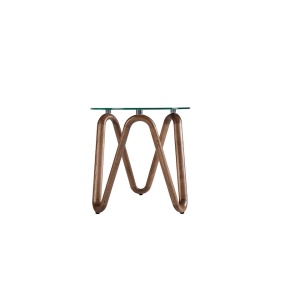 Masuta auxiliara design modern Walnut Round Corner - Img 3