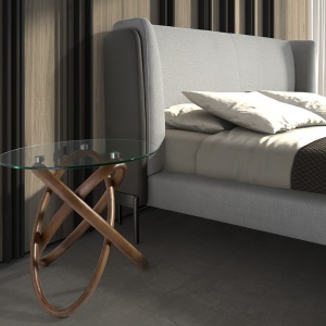 Masuta auxiliara design modern Walnut Round Corner - Img 5